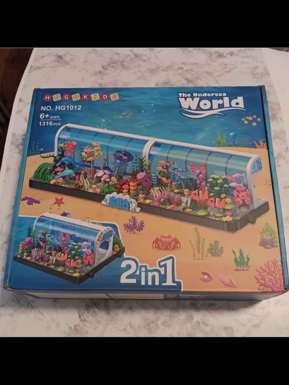 NEW HOGOKIDS 2-in-1 Undersea World Building Block Set – 1,316 Pieces | Aquarium